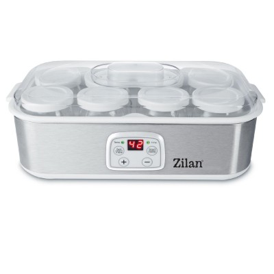 Zilan ZLN6104 joghurtkészítő, 25 W, 1,4 liter kapacitás, 8db üvegedény, állítható hőmérséklet, időzítő, automatikus kikapcsolás